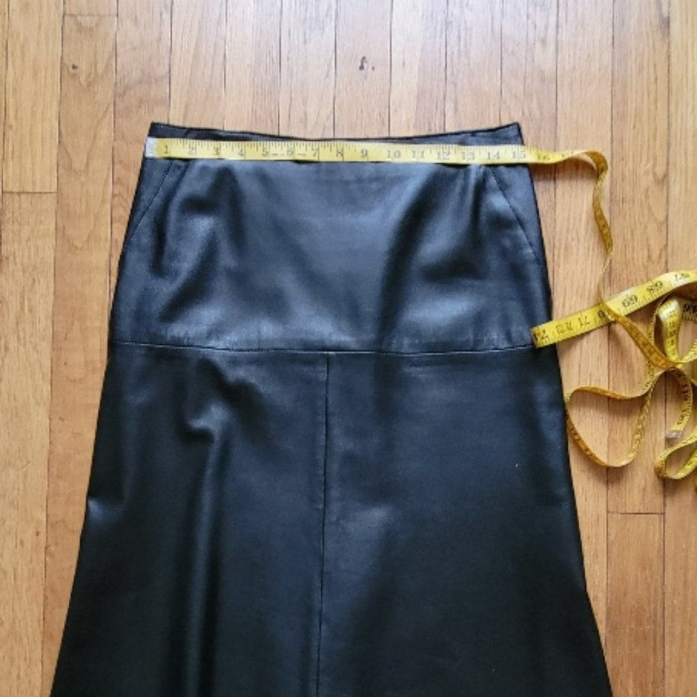 DKNY WOMENS LEATHER SKIRT HI LOW HEM SIZE 6 - Picture 11 of 13